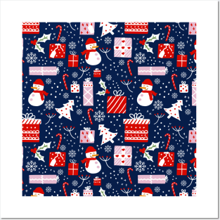 Winter Christmas Pattern Posters and Art